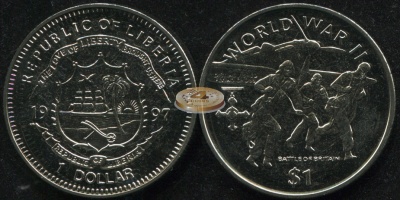 Либерия. 1 доллар. 1997 (Unc)