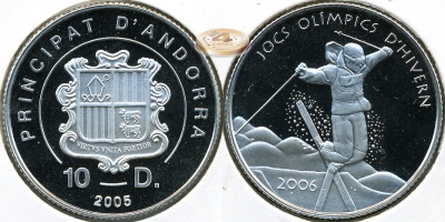 Андорра. 10 динье. 2005 (Proof. Серебро)