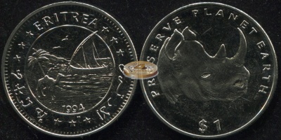 Эритрея. 1 доллар. 1994 (Unc)