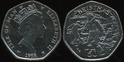 Остров Мэн. 50 пенсов. 1995 (Unc)