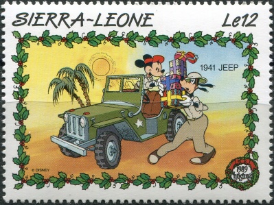 Сьерра-Леоне. 1989. Автомобиль Jeep (1941) (Почтовая марка. MNH OG)
