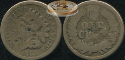 США. 1 цент. 1863 (G)