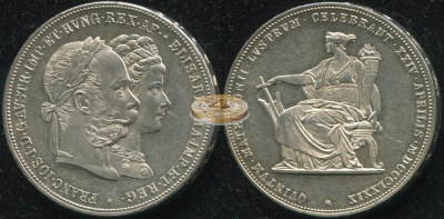 Австро-Венгрия. 2 гульдена. 1879 (aUnc. Серебро)