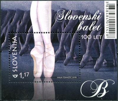 Словения. 2018. 100 лет словенскому балету (Почтовый блок. MNH OG)