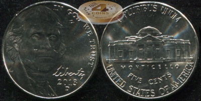США. 5 центов [Никель]. 2013.D (Unc)