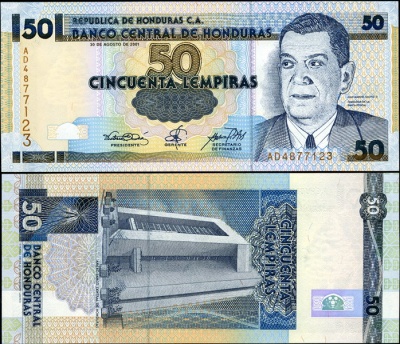 Гондурас. 50 лемпир (Unc) 2001