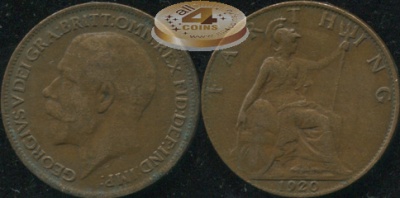 Великобритания. 1 фартинг. 1920. (VF)