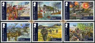 Тристан-да-Кунья. 2014. 350 лет Королевской Морсокй Пехоте (Серия. MNH OG)