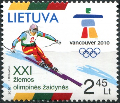 Литва. 2010. Зимние Олимпийские игры в Ванкувере (Почтовая марка. MNH OG)