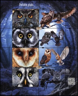 Польша. 2015. Совы (Малый лист. MNH OG)