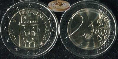 Сан-Марино. 2 евро. 2010 (Unc. Биметалл)