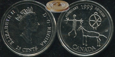 Канада. 25 центов. 1999 (Unc)