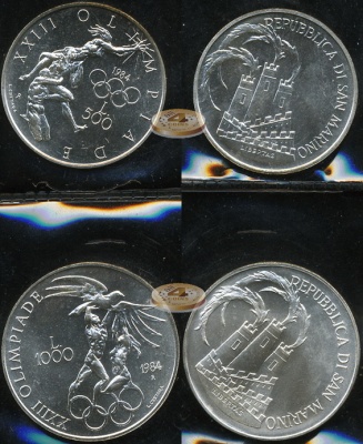 Сан-Марино. XXIII Олимпиада (Unc. набор. Серебро) 1984