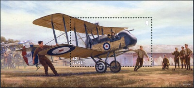 Джерси. 2017. Самолёт Airco D.H.2 (GB) перед стартом (Блок. MNH OG)