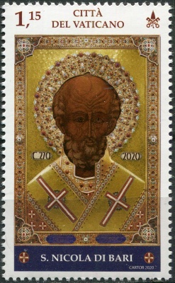 Ватикан. 2020. 1750-летие со дня рождения святого Николая Барийского (Почтовая марка. MNH OG)