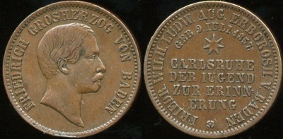 Германия (Великое герцогство Баден). Крейцер (aUnc) 1857