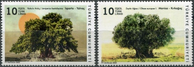Турция. 2023. Монументальные деревья (Серия Почтовых марок. MNH OG)