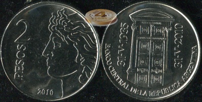 Аргентина. 2 песо. 2010 (Unc)