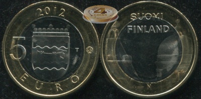 Финляндия. 5 евро. 2012 (Unc. Биметалл)