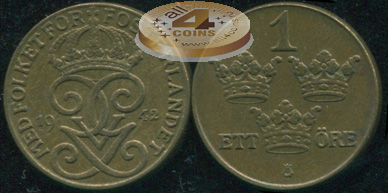 Швеция. 1 эре. 1942 (aUnc)