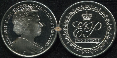 Британская Территория в Индийском океане. 2 фунта. 2011 (Unc) 90 лет со дня рождения принца Филиппа