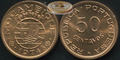 Мозамбик (Португальский). 50 центаво. 1974 (Unc)