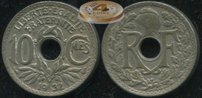 Франция. 10 сантимов. 1932 (XF)