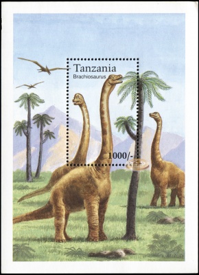 Танзания. 1994. Брахиозавр [Brachiosaurus] (Блок. MNH OG)