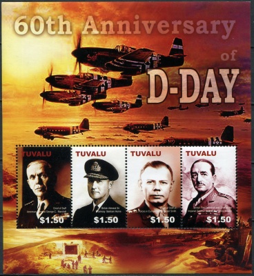 Тувалу. 2005. 60-я годовщина D-Day (Открытие Второго фронта) (Малый лист. MNH OG)