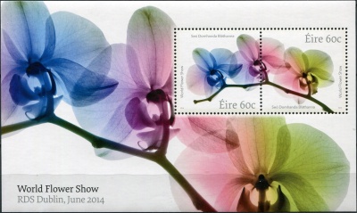 Ирландия. 2014. Всемирная выставка цветов.Орхидеи (Блок. MNH OG)