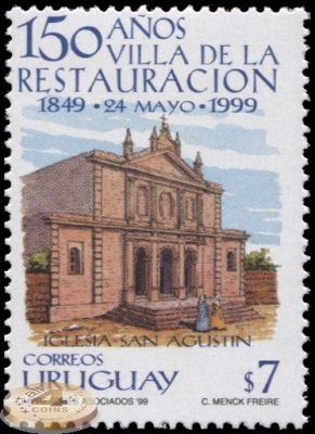 Уругвай. 1999. 150 лет Villa de la Restauracion (Почтовая марка. MNH OG)