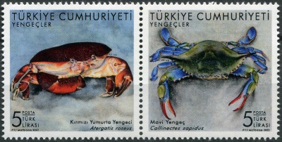 Турция. 2022. Крабы Турции (Сцепка. MNH OG)