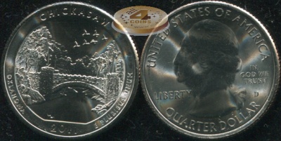 США. Квотер (25 центов). 2011.D (Unc) Chickasaw