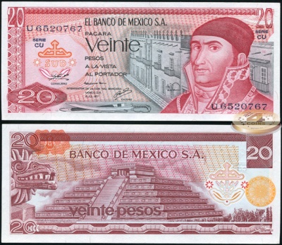 Мексика. 20 песо (Unc) 1977