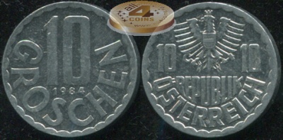 Австрия. 10 грошенов. 1984 (Unc)