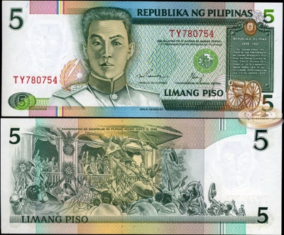 Филиппины. 5 песо (Unc) 1985-94