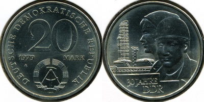 Германия (ГДР). 20 марок. 1979 (Unc)