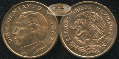 Мексика. 10 центаво. 1967 (Unc)