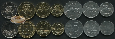Литва. Набор №4 (7 монет) 1991-2009