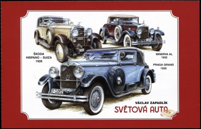 Чехия. 2012. Автомобили мира (Малый лист. CTO Гашеная)