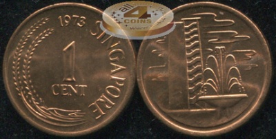Сингапур. 1 цент. 1973 (Unc)