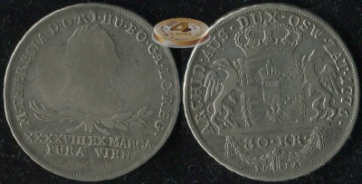 Священная Римская имп. 30 крейцеров. 1776 (F. Серебро)