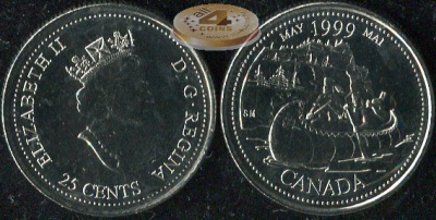 Канада. 25 центов. 1999 (Unc)