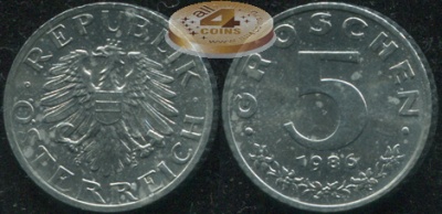 Австрия. 5 грошенов. 1986 (Unc)