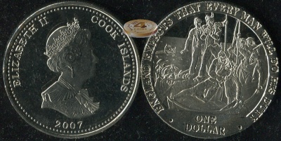 О-ва Кука. 1 доллар. 2007 (Prooflike)