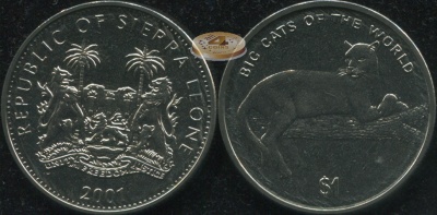 Сьерра Леоне. 1 доллар. 2001 (Unc)
