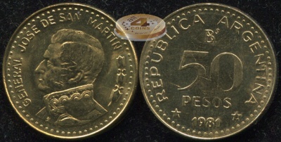 Аргентина. 50 песо. 1981 (Unc)