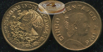 Мексика. 5 центаво. 1976 (Unc)