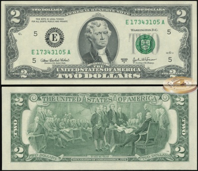 США. 2 доллара (Unc) 2003A.E