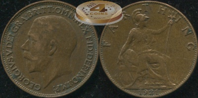 Великобритания. 1 фартинг. 1921. (aUnc)
